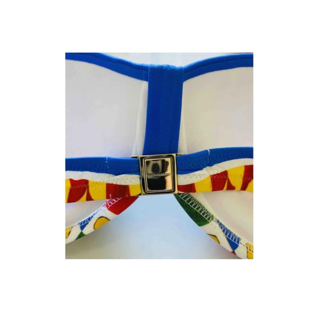 Dolce & Gabbana Mehrfarbiger Sizilienischer Caretto-Badeanzug Bikini-Badeanzug Strandbekleidung DG Damen im Angebot