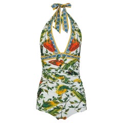 Dolce & Gabbana Multicolor Sicily Maiolica Pepper Swimsuit Swimwear Beachwear 