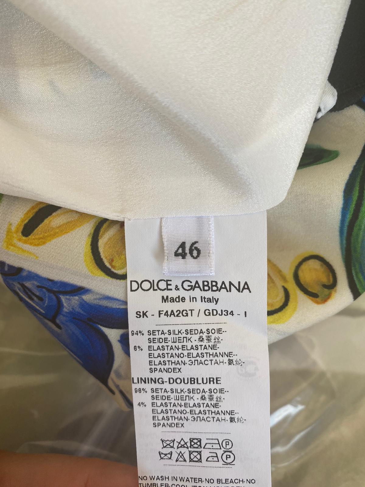 Dolce & Gabbana Multicolor Sicily Maiolica Print Silk Midi Skirt Mid-length 3