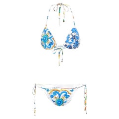 Dolce & Gabbana Multicolor Sicily Maiolica Swimsuit Bikini Swimwear Beachwear