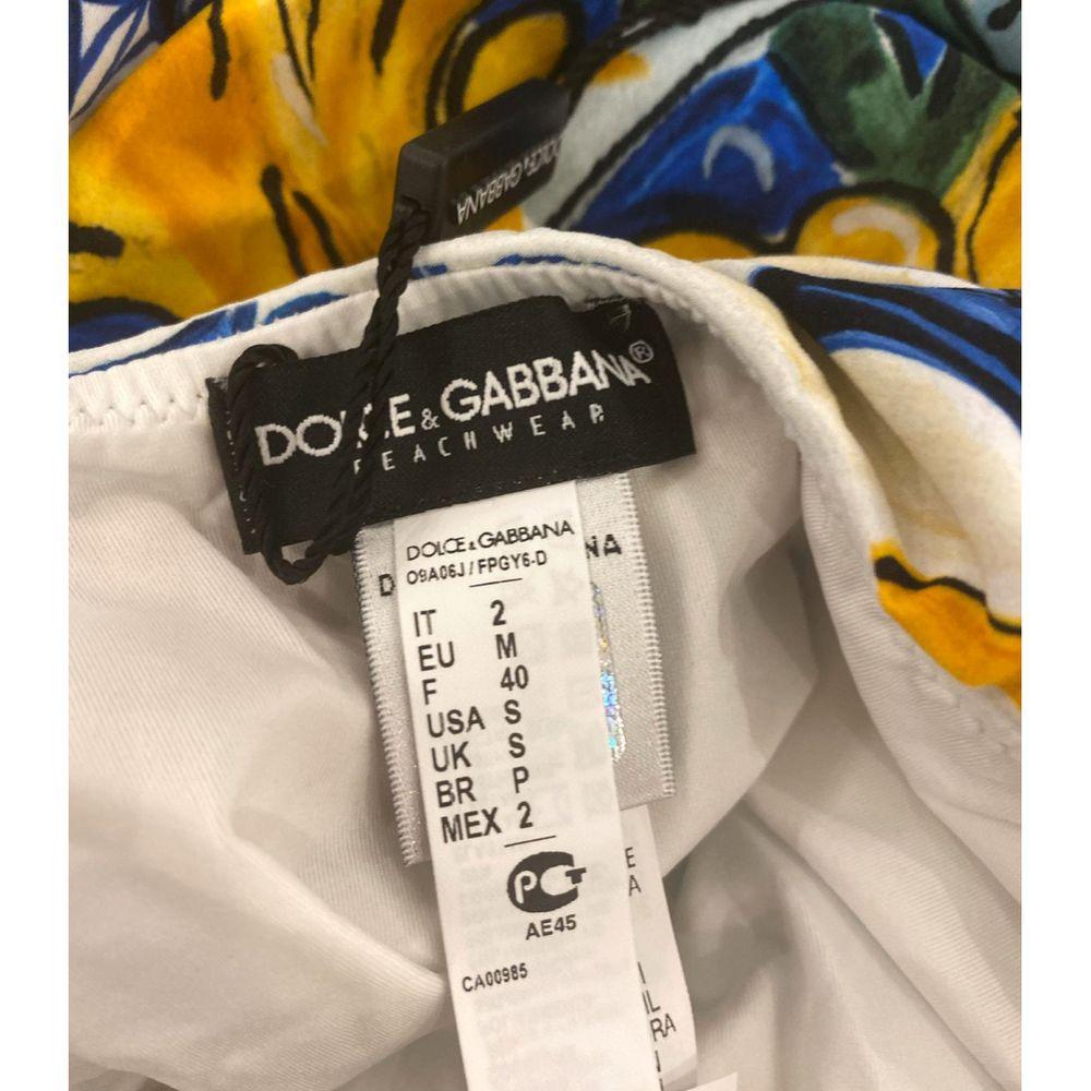 Dolce & Gabbana Multicolor Sicily Majolica One-piece Swimsuit Swimwear Beachwear 1
