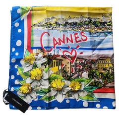 Dolce & Gabbana Multicolor Silk Cannes Square Scarf Bandeau DG Wrap Cover Up