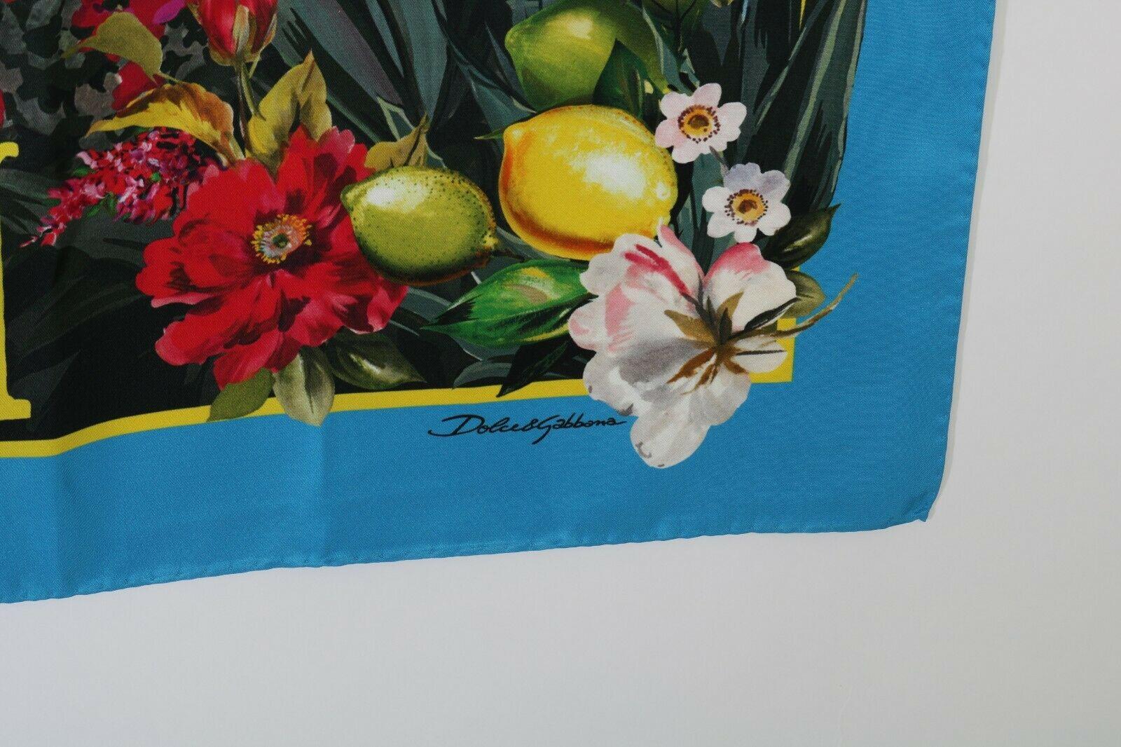 Women's Dolce & Gabbana Multicolor Silk Capri Print Scarf Wrap Cover Up DG Flowers