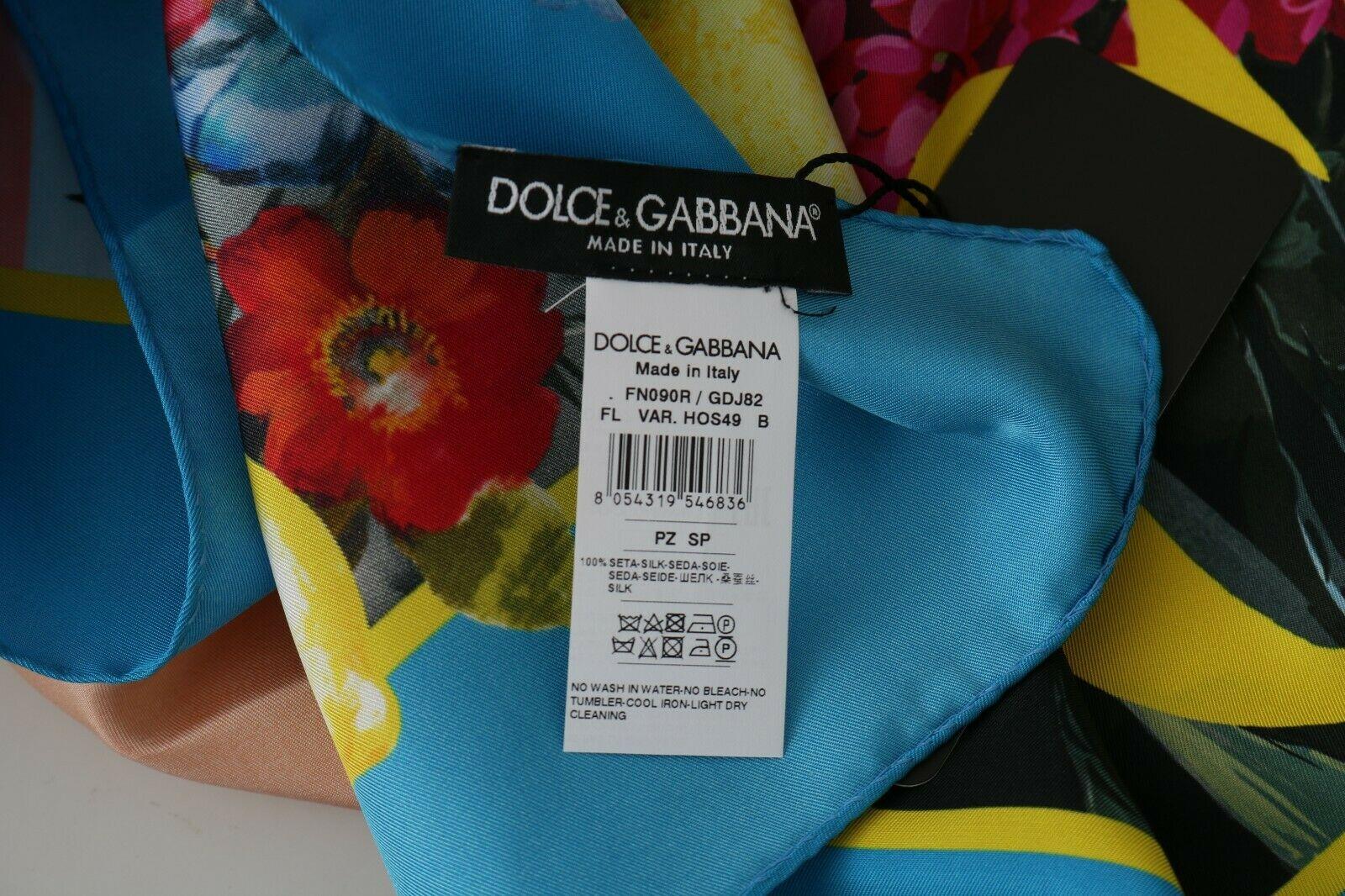 Dolce & Gabbana Multicolor Silk Capri Print Scarf Wrap Cover Up DG Flowers 3