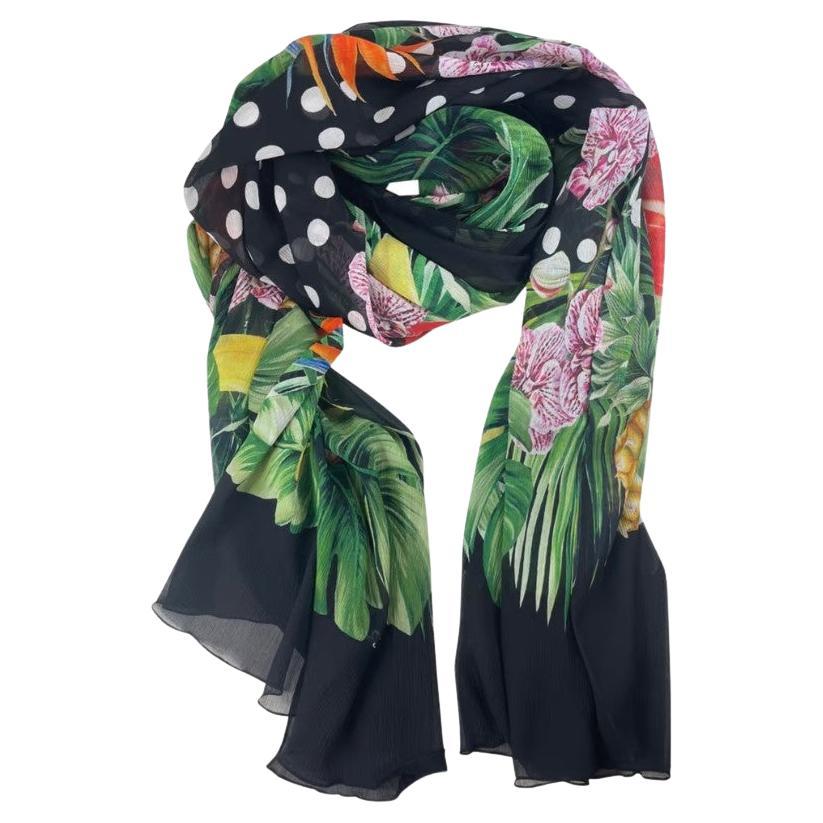 Dolce and Gabbana Pink Red Silk Peony Roses Scarf Wrap Cover Up Floral