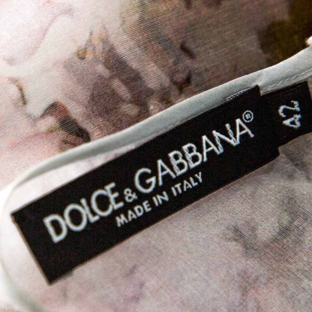 Women's Dolce & Gabbana Multicolor Silk Organza Printed Top M