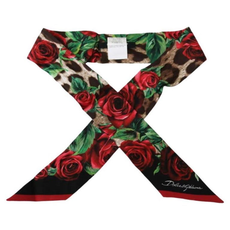 Dolce & Gabbana Red Logo Jacquard Scarf