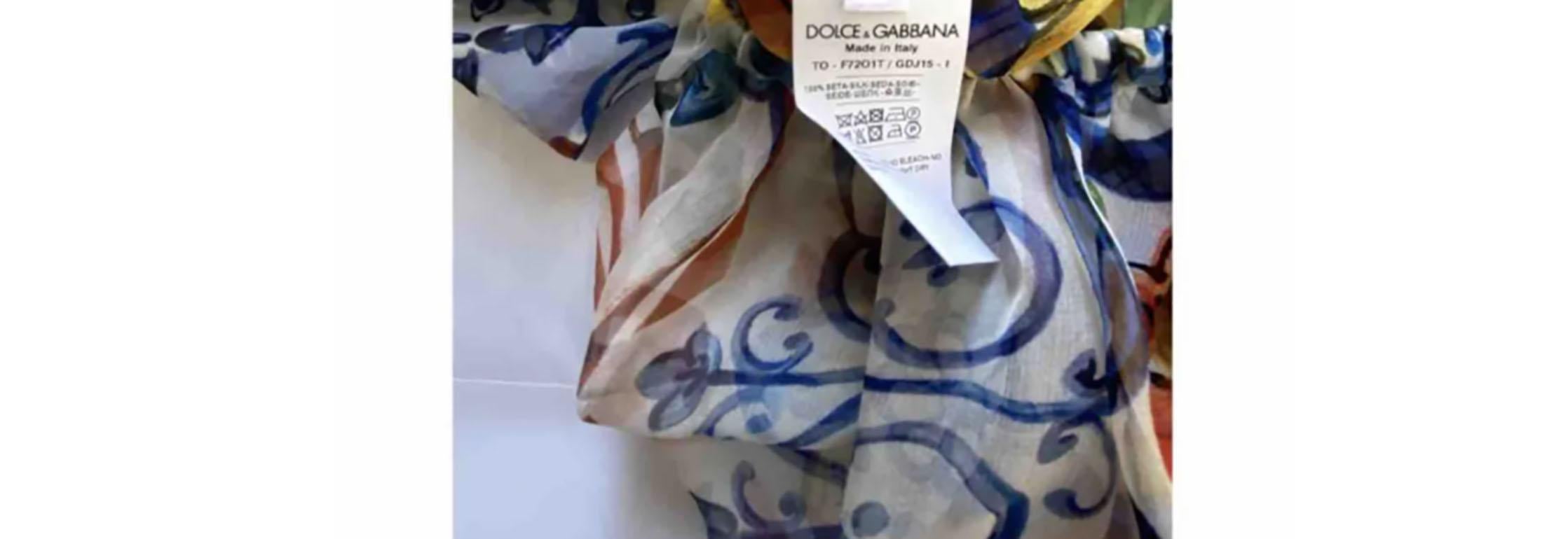 Dolce & Gabbana Multicolor Silk Sicily Maiolica Floral Blouse Sleeveless Top 1