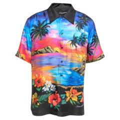 Dolce & Gabbana Multicolor Silk Twill Hawaiian Print Shirt 