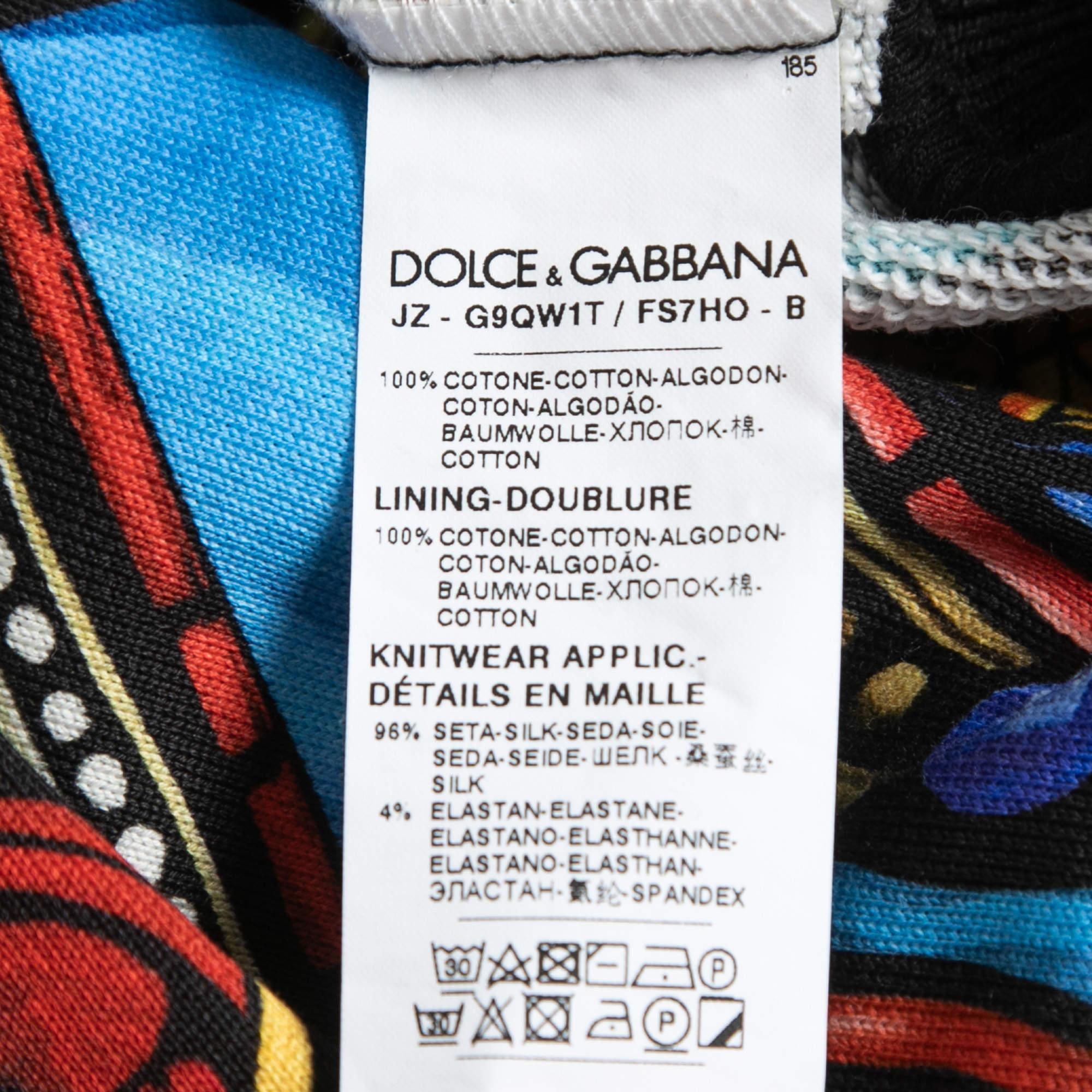 Dolce & Gabbana Multicolor Stained Glass Printed Cotton Hoodie XL In New Condition In Dubai, Al Qouz 2