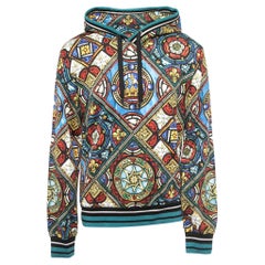 Dolce & Gabbana Multicolor Stained Glass Printed Cotton Hoodie XL