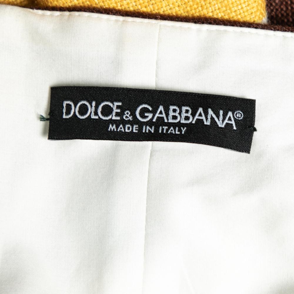 Dolce & Gabbana Multicolor Stripe Printed Linen Mini Skirt S 1