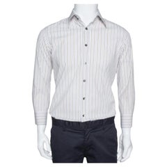 Dolce & Gabbana Multicolor Striped Cotton Slim Fit Button Front Shirt S