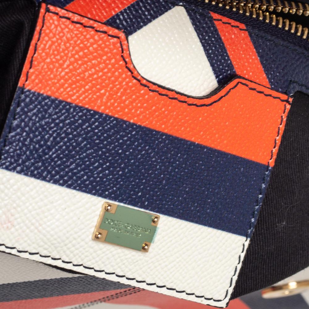 Dolce & Gabbana Mehrfarbig gestreifte Ledertasche Medium Miss Sicily mit Henkel 3