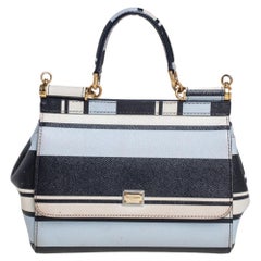 Dolce & Gabbana Multicolor Striped Leather Small Miss Sicily Top Handle Bag