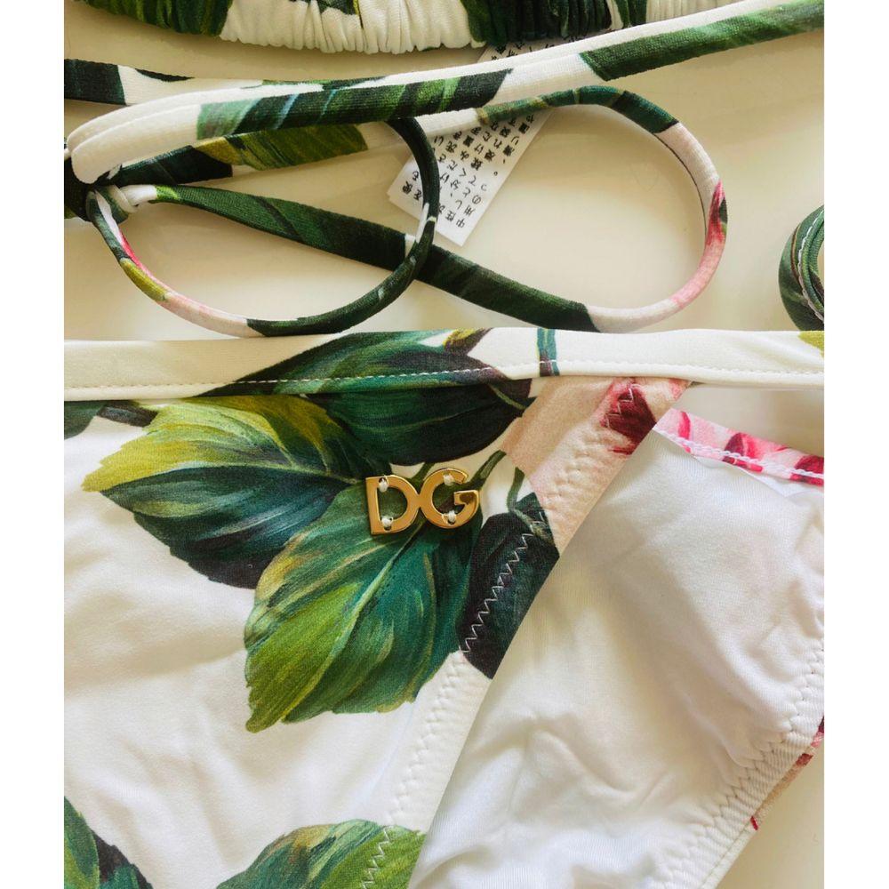Gray Dolce & Gabbana Multicolor Tropical Rose Floral Swimsuit Swimwear String Bikini 