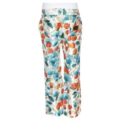 Dolce & Gabbana Multicolor Watercolor Painted Silk Trousers M