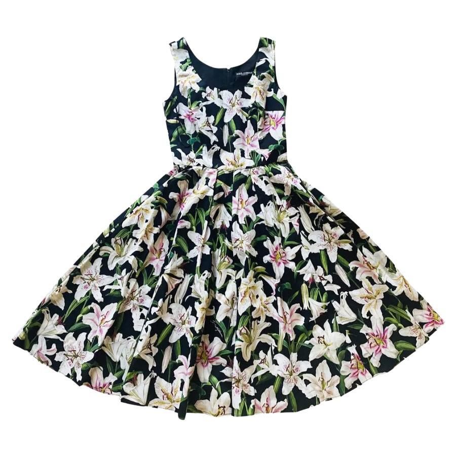 Dolce and Gabbana Multicolor Silk Floral Sicily Maiolica Mid-length ...