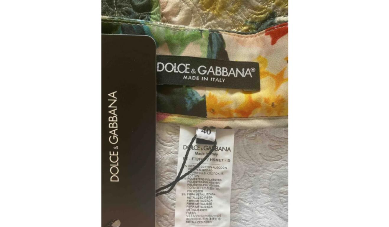 Dolce & Gabbana Multicolor White Cotton Brocade Floral Rose Shorts Flowers DG 4