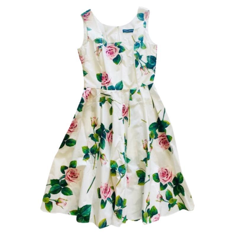 Dolce and Gabanna White Cherry Print Ruched Detail Sleeveless Dress M ...