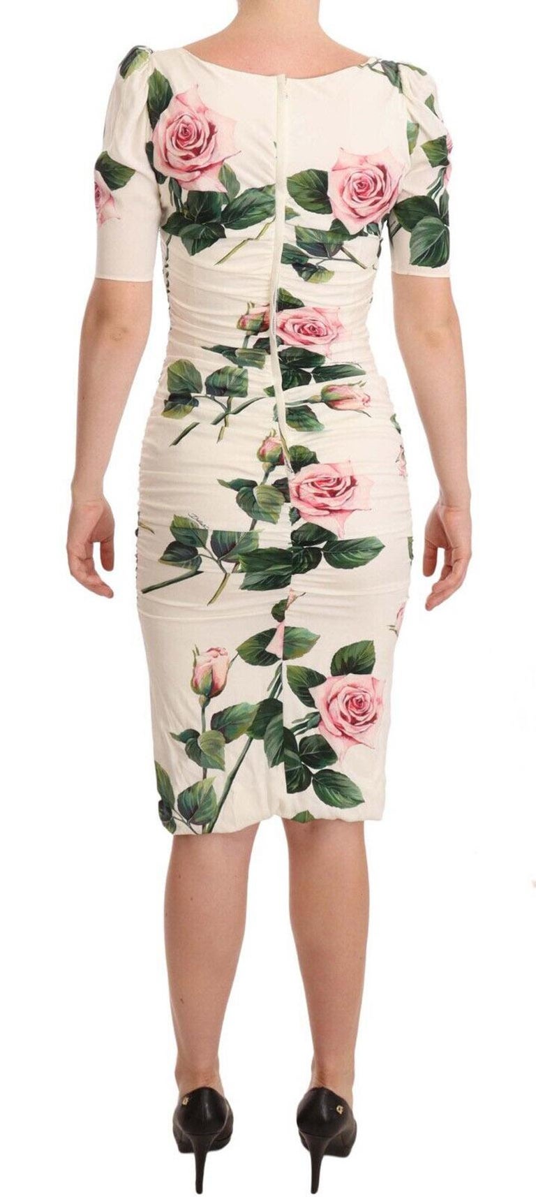 Dolce & Gabbana White Lace Gold DG Logo Silk Dress Sleepwear main image 0
