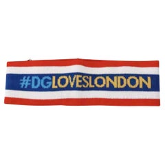 Dolce & Gabbana Multicolor Wool DG Loves London Headband Red Blue Sportswear