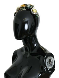 Dolce & Gabbana Multicolor Yellow Silk Crystal Diadem Sequin Sunflower Accessory