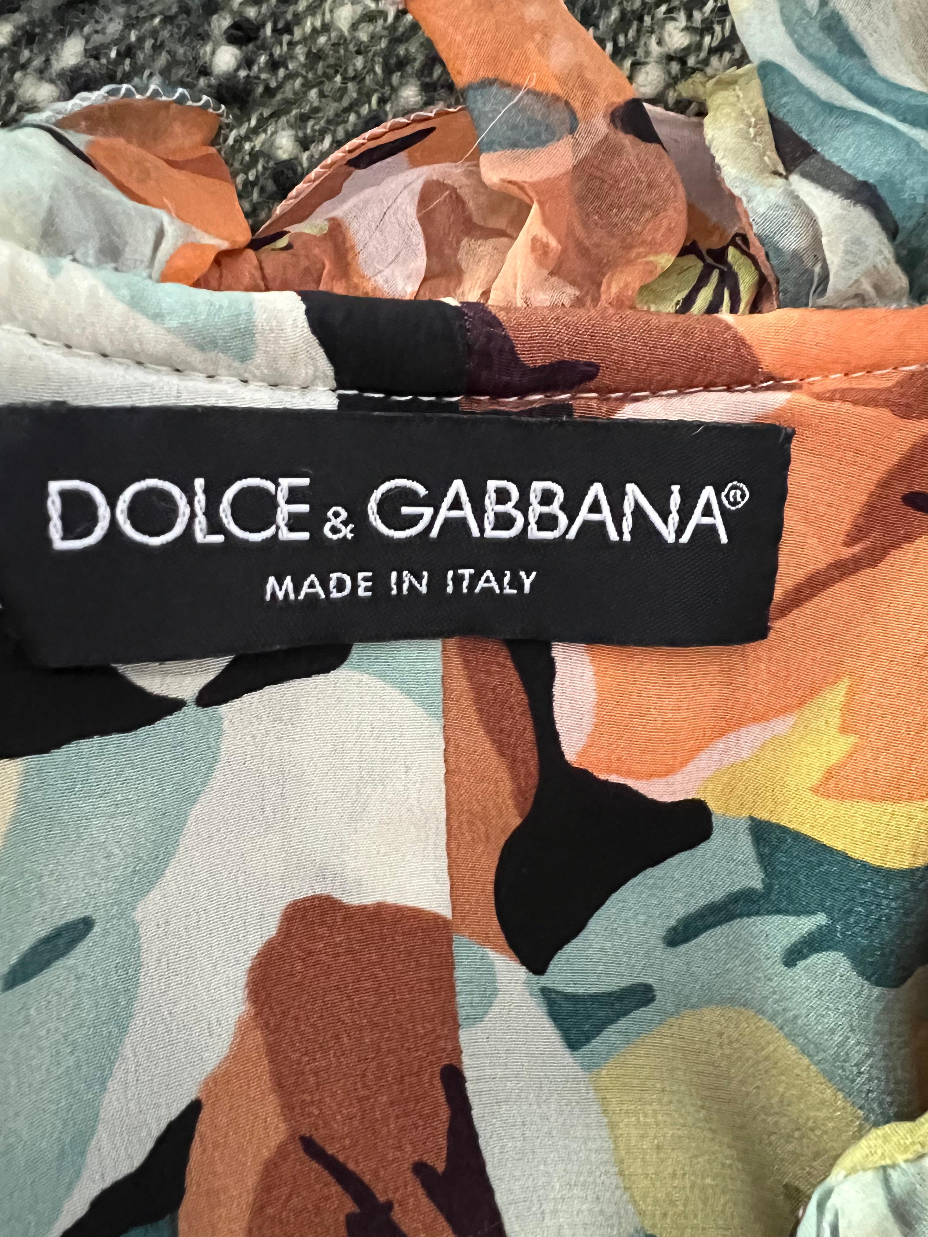 Dolce & Gabbana Multicolored Blazer Jacket, Size 46 For Sale 4