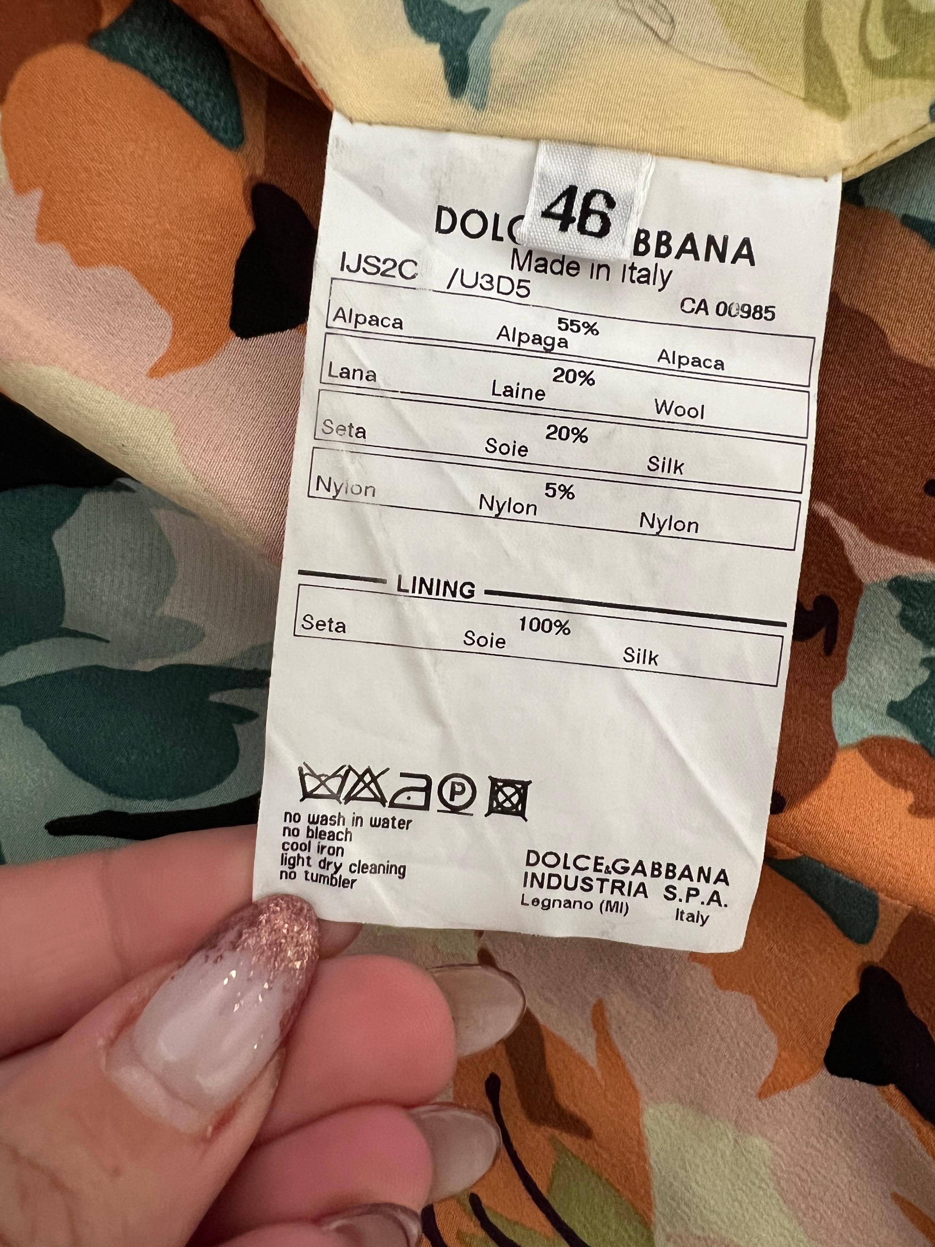 Dolce & Gabbana Multicolored Blazer Jacket, Size 46 For Sale 5