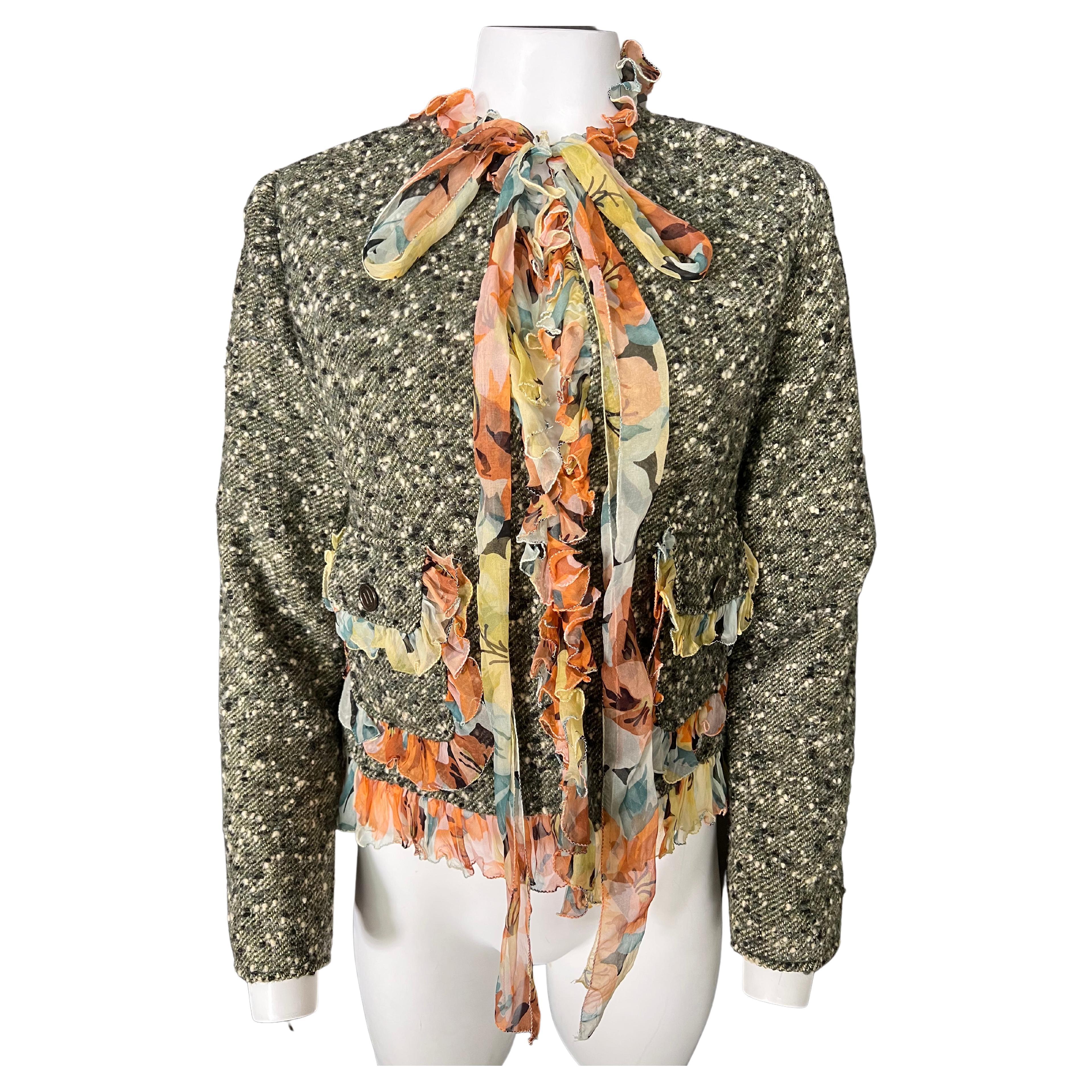 Dolce and Gabbana Multicolored Blazer Jacket, Size 46 For Sale at 1stDibs