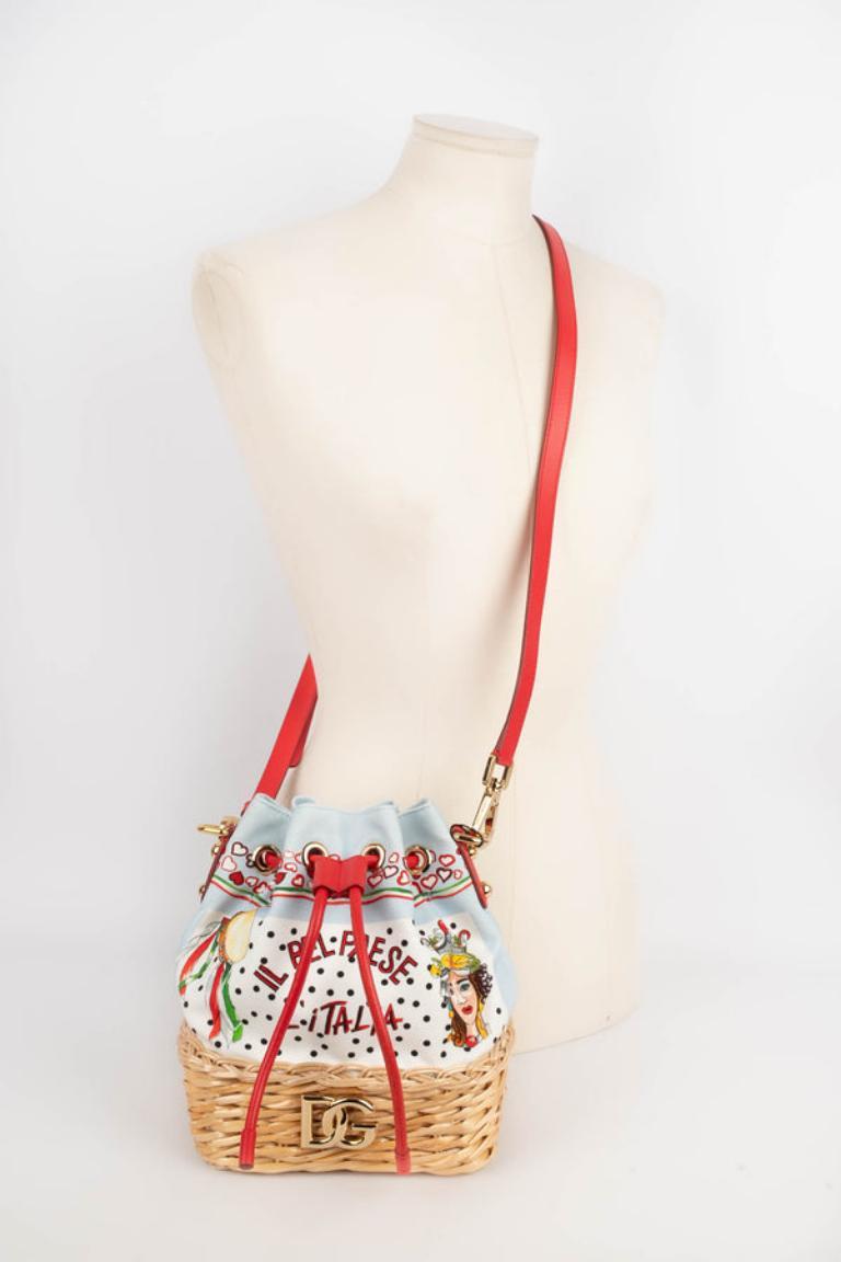 Beige Dolce & Gabbana Multicolored Canvas Bag