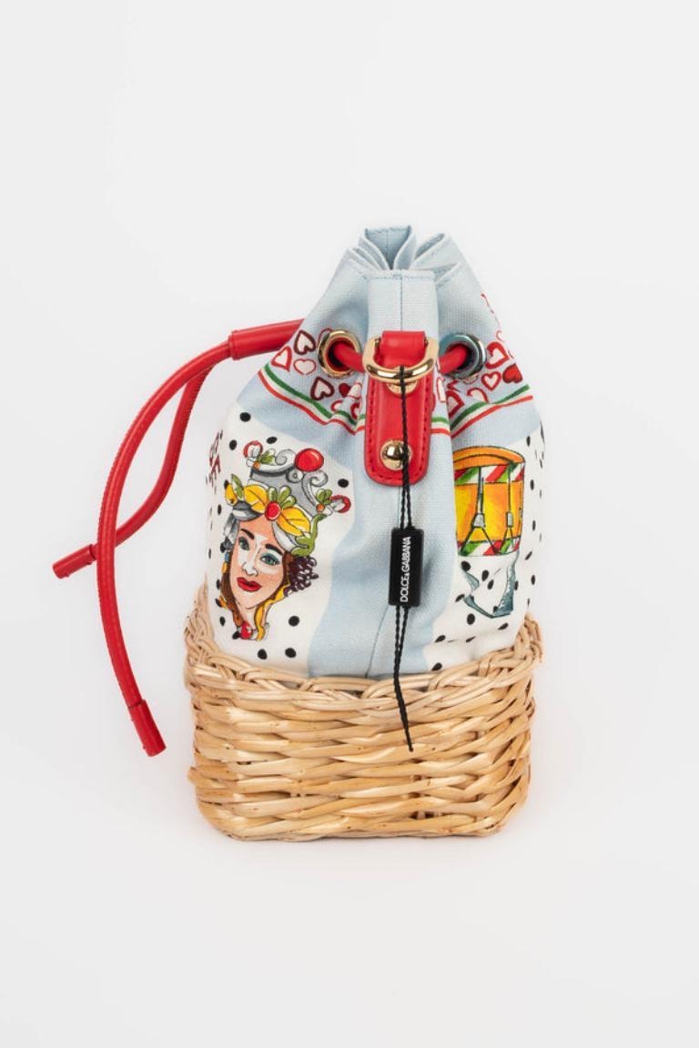 Dolce & Gabbana Multicolored Canvas Bag In Excellent Condition In SAINT-OUEN-SUR-SEINE, FR