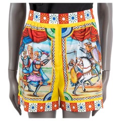 DOLCE & GABBANA Mehrfarbige CARRETTO PRINT-Shorts aus Baumwolle 2021, 40 S