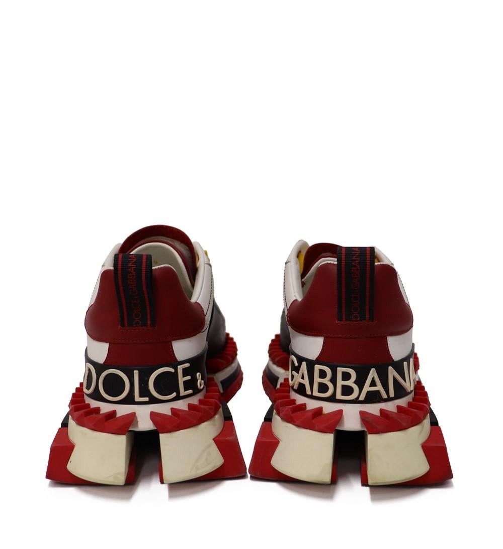 Dolce & Gabbana Multicolored Leather Super Queen Sneakers EU 40 In Good Condition For Sale In Amman, JO