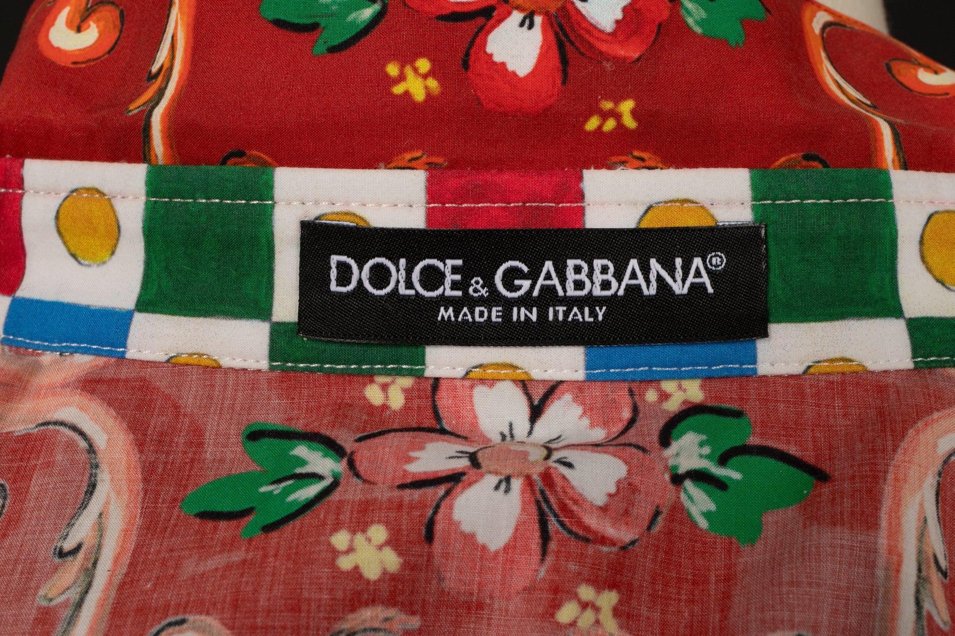 Dolce & Gabbana Mehrfarbig bedrucktes Ccotton-Hemd, 2016 im Angebot 4