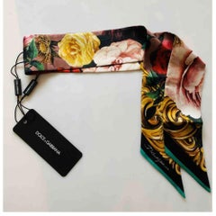 Dolce & Gabbana Multicolored Rose Print Scarf