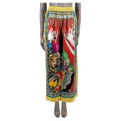 DOLCE & GABBANA multicolored silk 2021 CARRETTO PRINT Palazzo Pants S