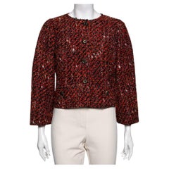 Dolce & Gabbana - Veste boutonnée en tweed multicolore M