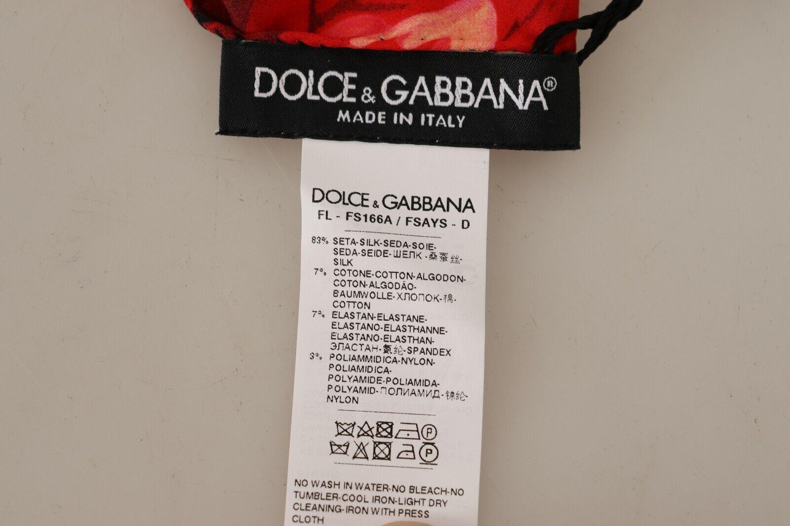 Dolce & Gabbana Multicolour Black Red Silk Floral Scarf Wrap Beachwear Women   For Sale 3