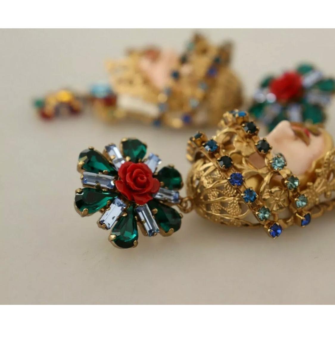 Dolce & Gabbana multicolour clip-on dangling pupi Carretto earrings  3