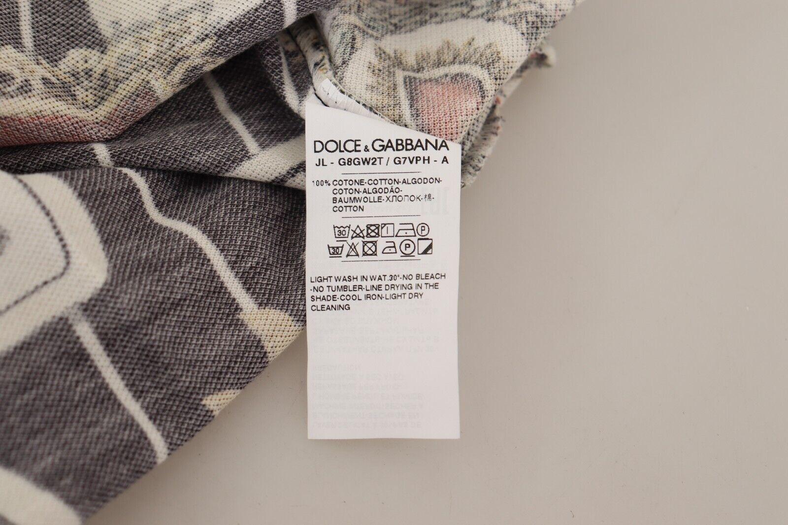 Dolce & Gabbana Multicolour Cotton Polo T-Shirt Shirt With Playing Cards Hearts 3