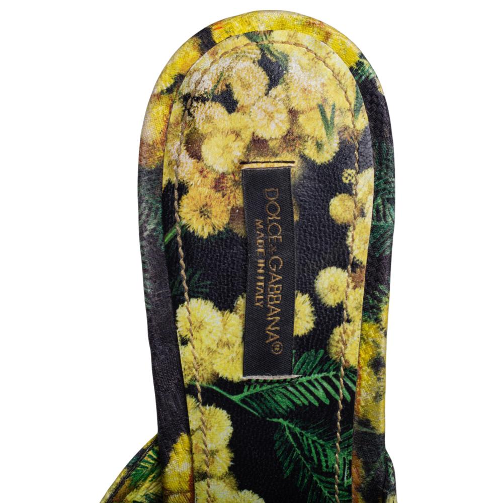 Dolce & Gabbana Multicolour Fabric Wedge Platform Sandals Size 37 2