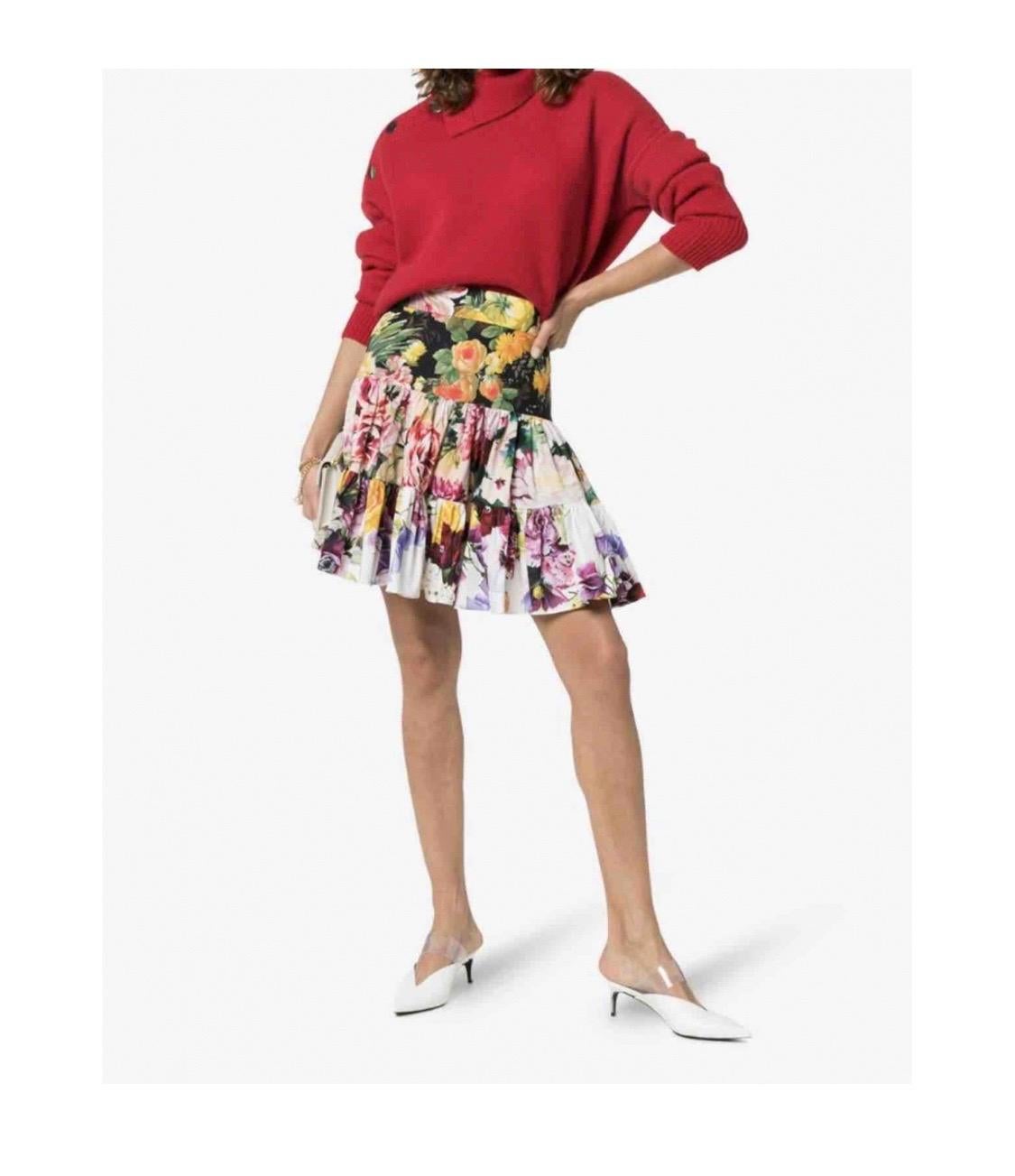 Dolce & Gabbana Multicolour Floral
cotton skirt In New Condition In WELWYN, GB