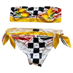 Dolce & Gabbana Set bikini Caretto Sicilia Multicolore Costumi da bagno Beachwear