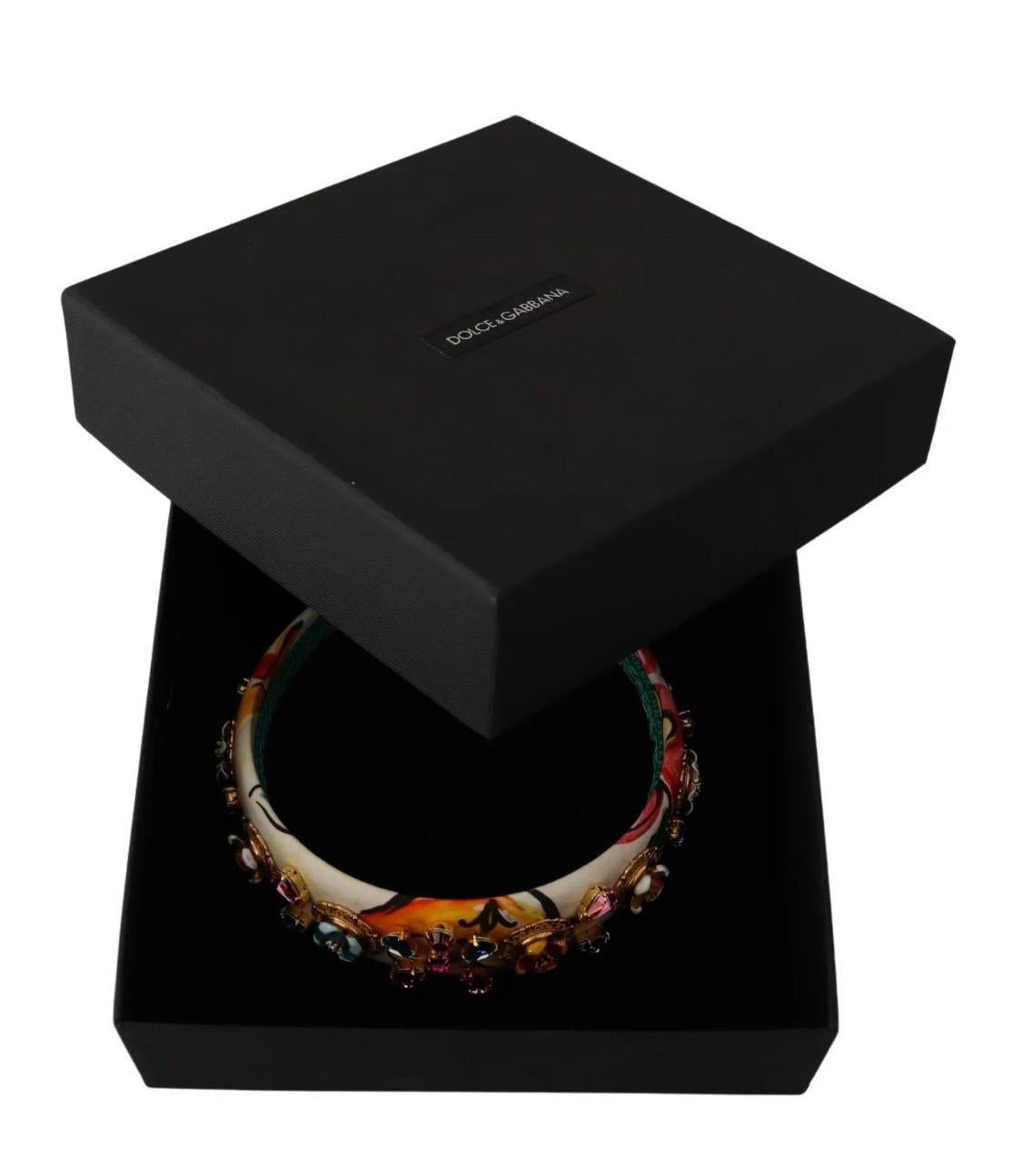 Dolce & Gabbana Black Lemons Sicily Purple Crystal Net Headband Diadem
