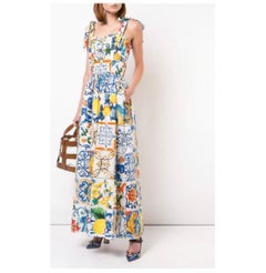 Dolce & Gabbana multicolour Sicily maiolica cotton maxi women dress jumpsuit