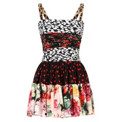 Dolce & Gabbana multicolour silk floral patchwork design short mini dress