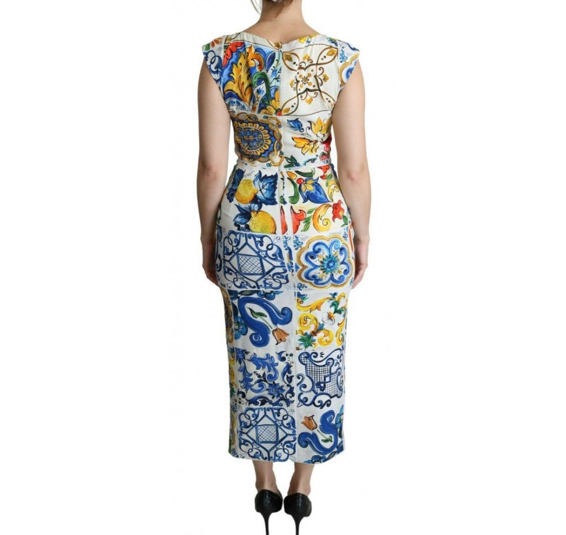 Dolce & Gabbana multicolour silk sheath maxi length informal dress  1