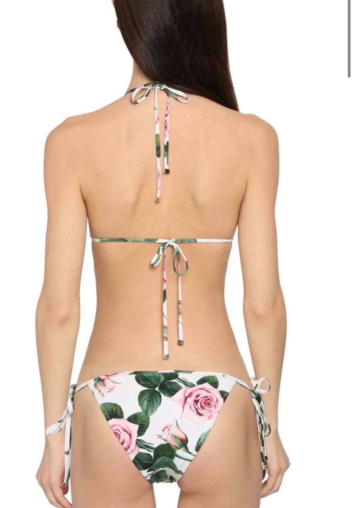 Women's Dolce & Gabbana multicolour Tropical Rose bikini set swimwear 