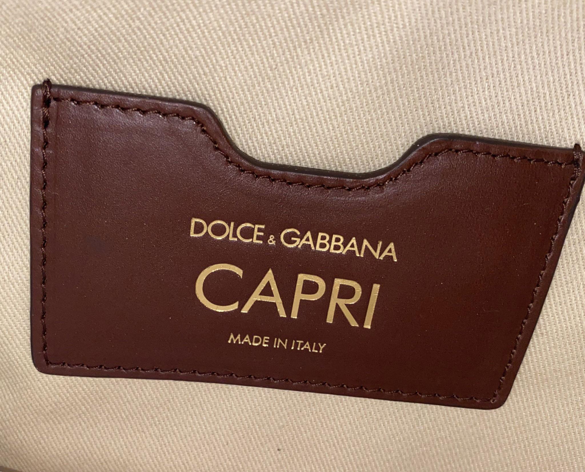 Dolce & Gabbana Multicolour White Cotton Capri Seashells Bag Tote Handbag DG In New Condition In WELWYN, GB